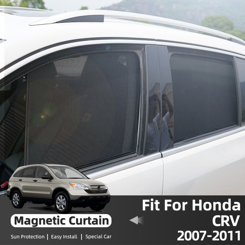 HONDA 適用於本田 CRV CR-V RE 2007-2011 磁性汽車窗簾太陽能遮陽擋風玻璃罩網狀玻璃遮陽防曬