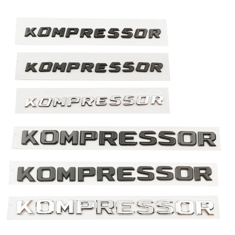 適用賓士KOMPRESSOR字母車標誌 後標尾標Logo 側標車貼C300 C200 C180 C63 C220 E63