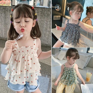 女童夏季韓版吊帶寶寶碎花衣服可愛背心兒童上衣女孩服飾