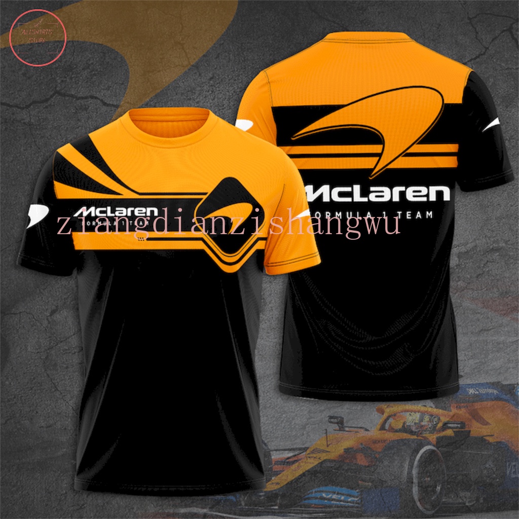 Mclaren F1 三維印花方程式賽車T恤運動服外套夏季頂級高品質服裝男士襯衫