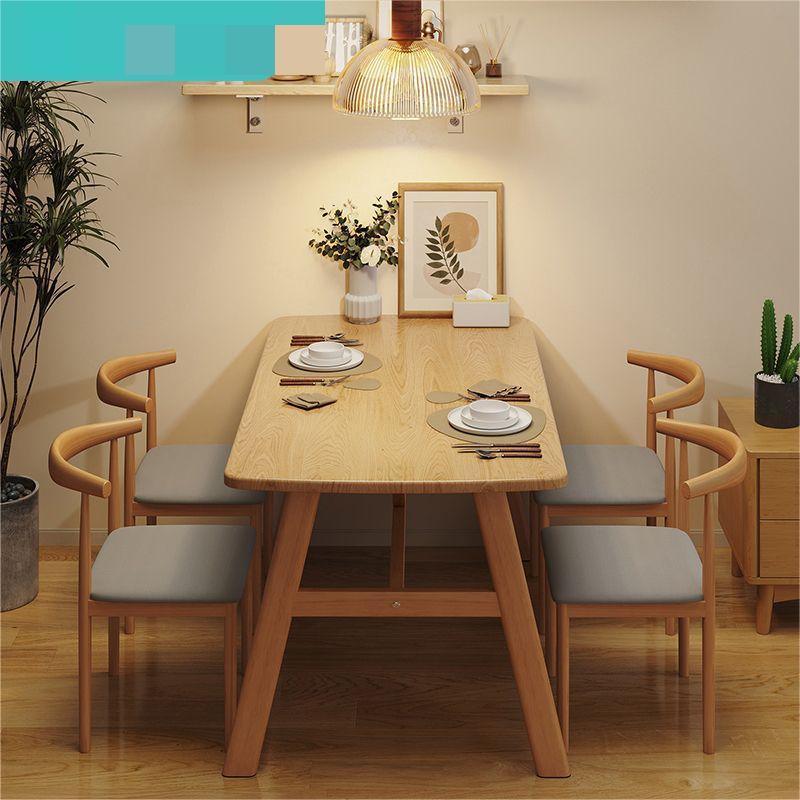 ✨北歐餐桌 家用小戶型 現代簡約飯桌 出租房 長方形吃飯桌子 餐桌椅組合