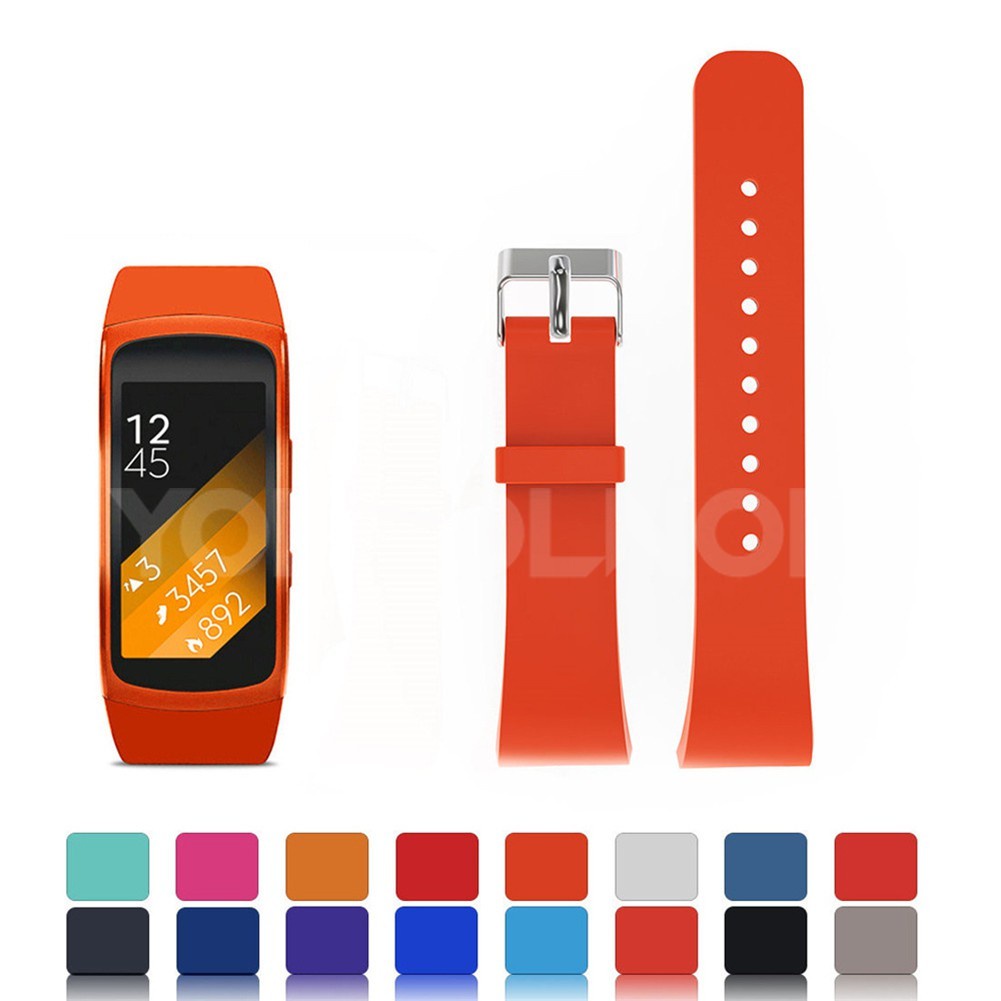 適用三星Gear Fit2 pro SM-360表帶和三星Gear Fit2 SM-R365通用矽膠替換腕帶純色針扣