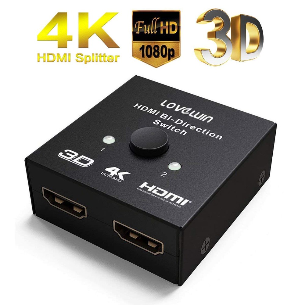 Hdmi 分配器全高清 1080p 3D 4KX2K 視頻 HDMI 切換器切換器 1X2 2X1 拆分 1 進 2 出