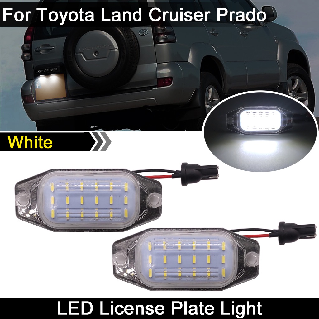 2 件裝白色 LED 牌照燈牌照燈適用於豐田陸地巡洋艦普拉多 2010 2011 2012 2013 2014 2015