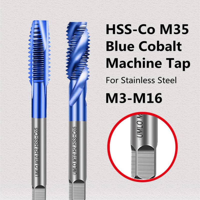 1pc HSS-Co M35 納米藍色鈷含機器自攻螺釘尖端螺旋絲錐 M3 M4 M5 M6 M8 M10 M12 M14