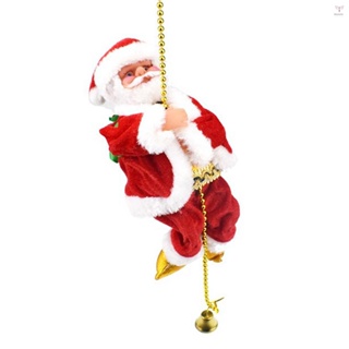 聖誕老人攀巖珠電池驅動的電動爬升上下攀巖聖誕老人與燈光和音樂聖誕裝飾聖誕裝飾品