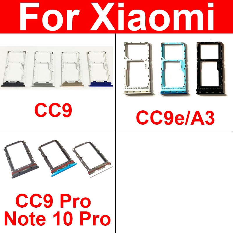 Sim 卡托盤支架適用於小米 Mi Note 10 CC9E A3 CC9 9 Lite Pro Micro Sim 讀