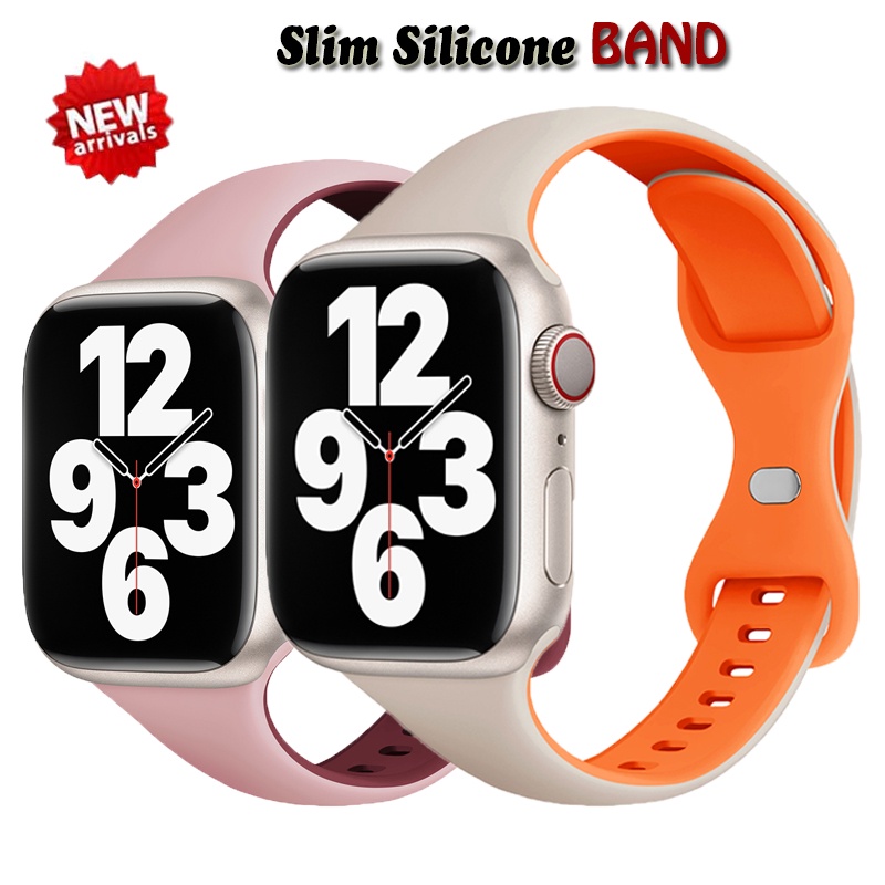 【現貨】Apple watch 拼色小蠻腰矽膠錶帶 iwatch 8 5 6 SE S7 腕帶 蘋果錶帶 運動錶帶