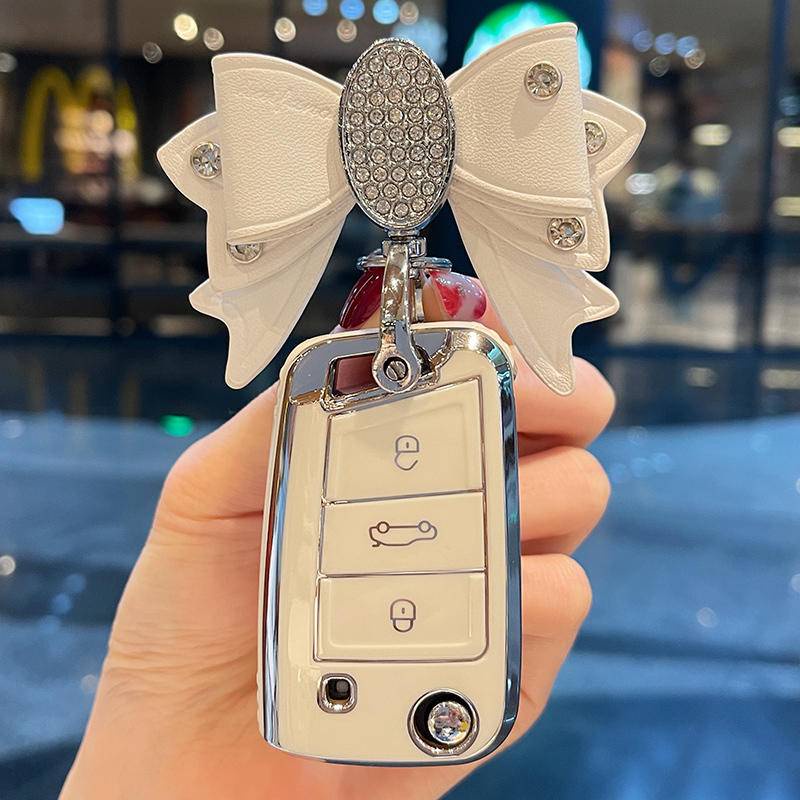 福斯Volkswagen鑰匙套 VW Tiguan GOLF POLO鑰匙圈 鑰匙包鑰匙殼摺疊鑰匙 鑰匙扣