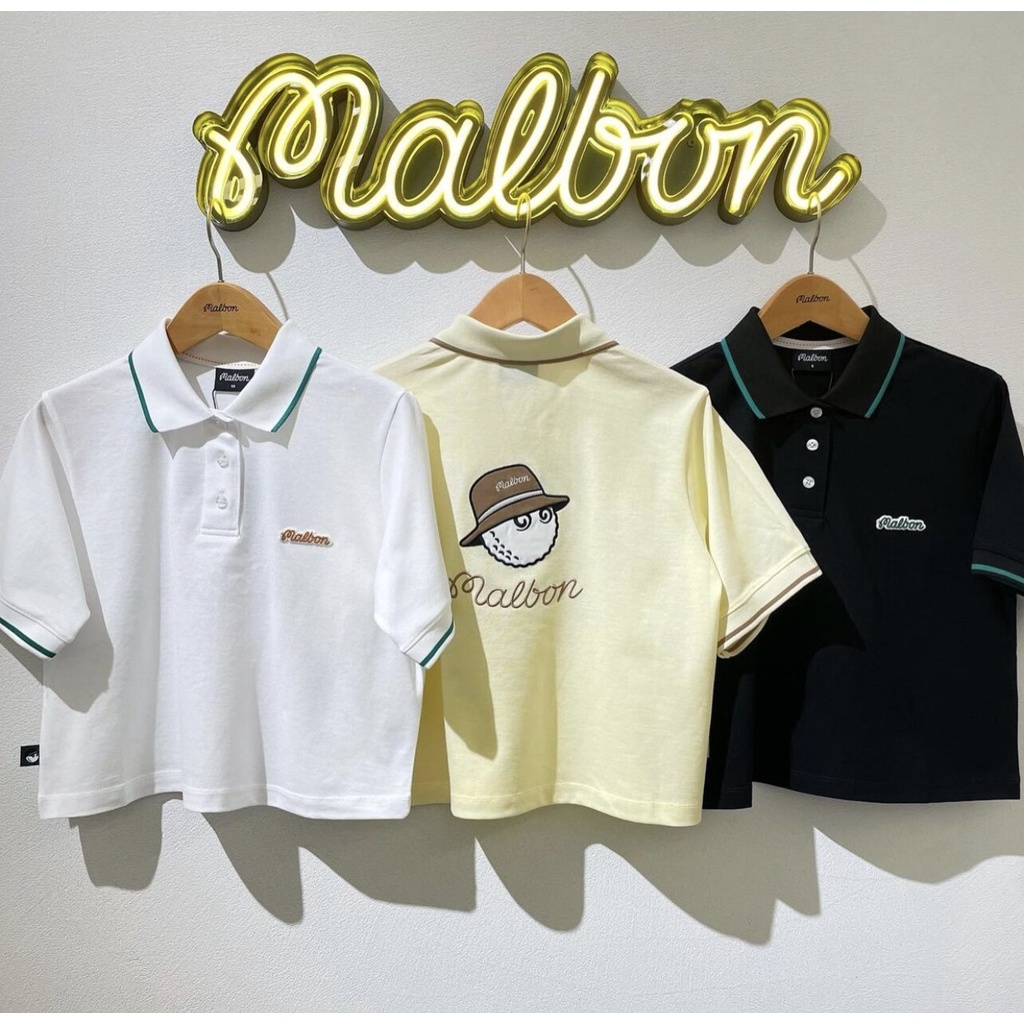 Malbon 高爾夫服裝女士卡通短 T 恤透氣 POLO 襯衫 Honma UTAA W.ANGLE Callaway1