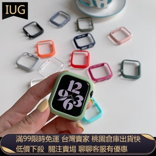 【UNG】Apple watch錶框 保護殼蘋果手錶 7代 45MM保護套 iwatch 6代 防摔馬卡龍彩色PC保護套