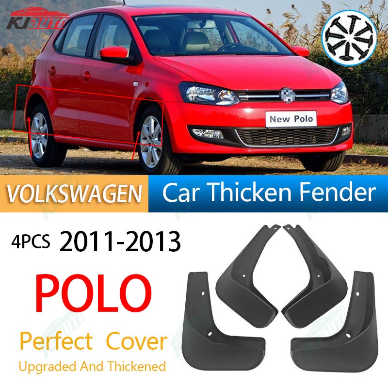 VOLKSWAGEN 【加厚升級】4 件 2011-2013 年大眾大眾 Polo 定制擋泥板防撞防塵汽車裝飾配件