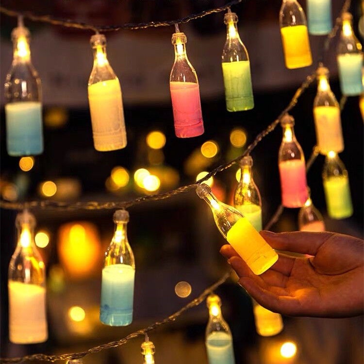 led小彩燈夜市擺攤氛圍燈酒瓶燈地攤電瓶專用USB後備箱生日裝飾燈