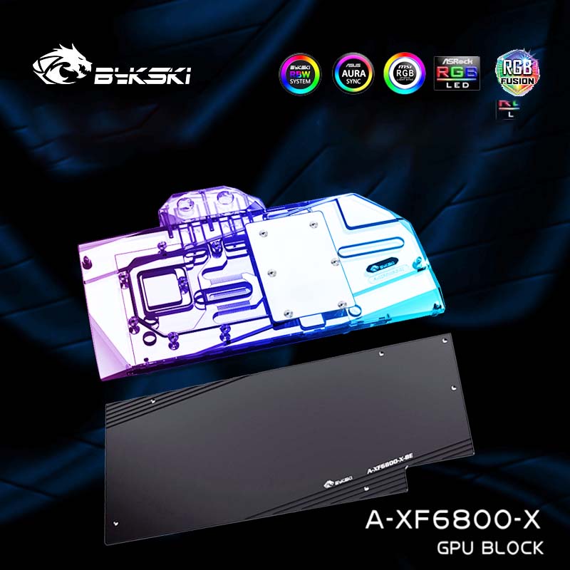 Bykski A-XF6800-X,用於 XFX Radeon RX 6800 XT 顯卡的全蓋 GPU 水冷頭,VGA