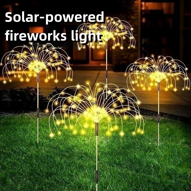 太陽能煙花 LED 燈地面種植環境照明 8 種模式的花園和節日閃爍