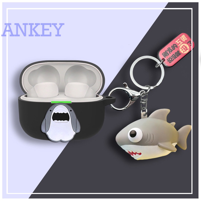 索尼 LinkBuds S Case Protective 可愛卡通鯊魚套藍牙耳機殼配件TWS耳機便攜