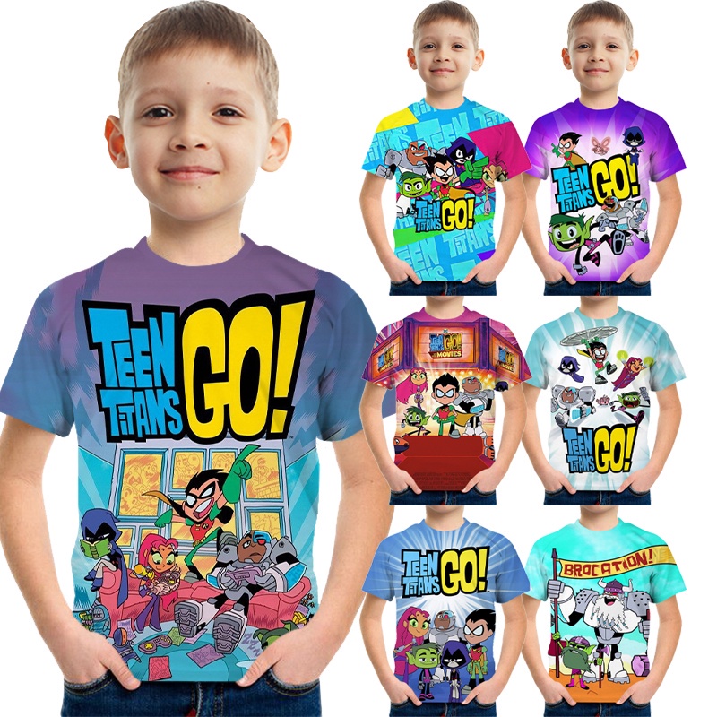 Teen Titans Go 3D 打印春夏 Preppy 男/女街頭服飾街頭服飾卡哇伊街頭服飾風格 T 恤