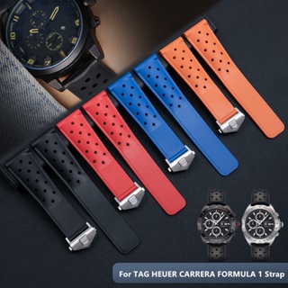 22 毫米軟橡膠矽膠錶帶適用於 TAG HEUER 錶帶 MONACO CARRERA FORMULA 1 錶帶防水手鍊