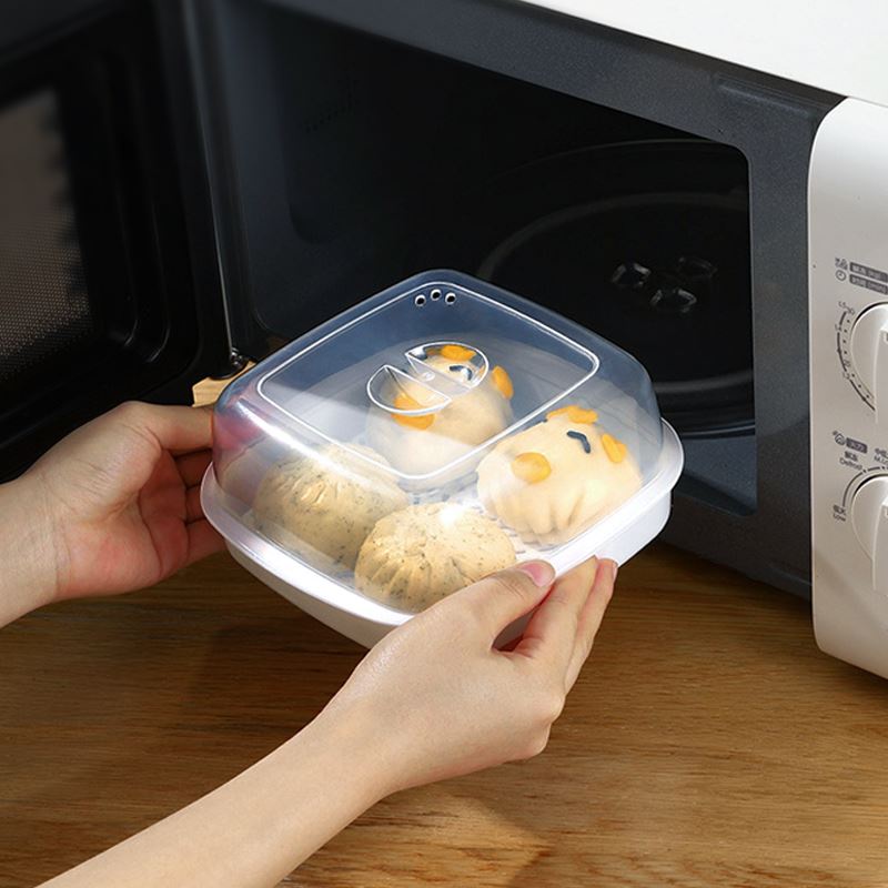 日本進口微波爐專用蒸盒器皿加熱飯盒家用碗小型塑膠包子饅頭蒸籠