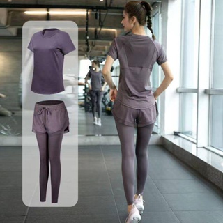 hibaby新款專業兩件套瑜伽服運動套裝秋季寬鬆顯瘦跑步速乾健身服女套裝