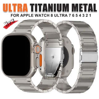 豪華鈦合金錶帶環錶帶兼容 Apple Watch 8 7 45mm 41mm Ultra 49mm 44mm 40mm