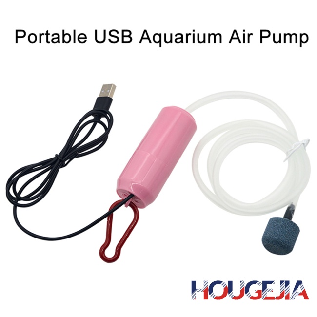 Houg Usb充電便攜式氧氣泵魚缸水族用品小型節能泵超靜音迷你增氧機