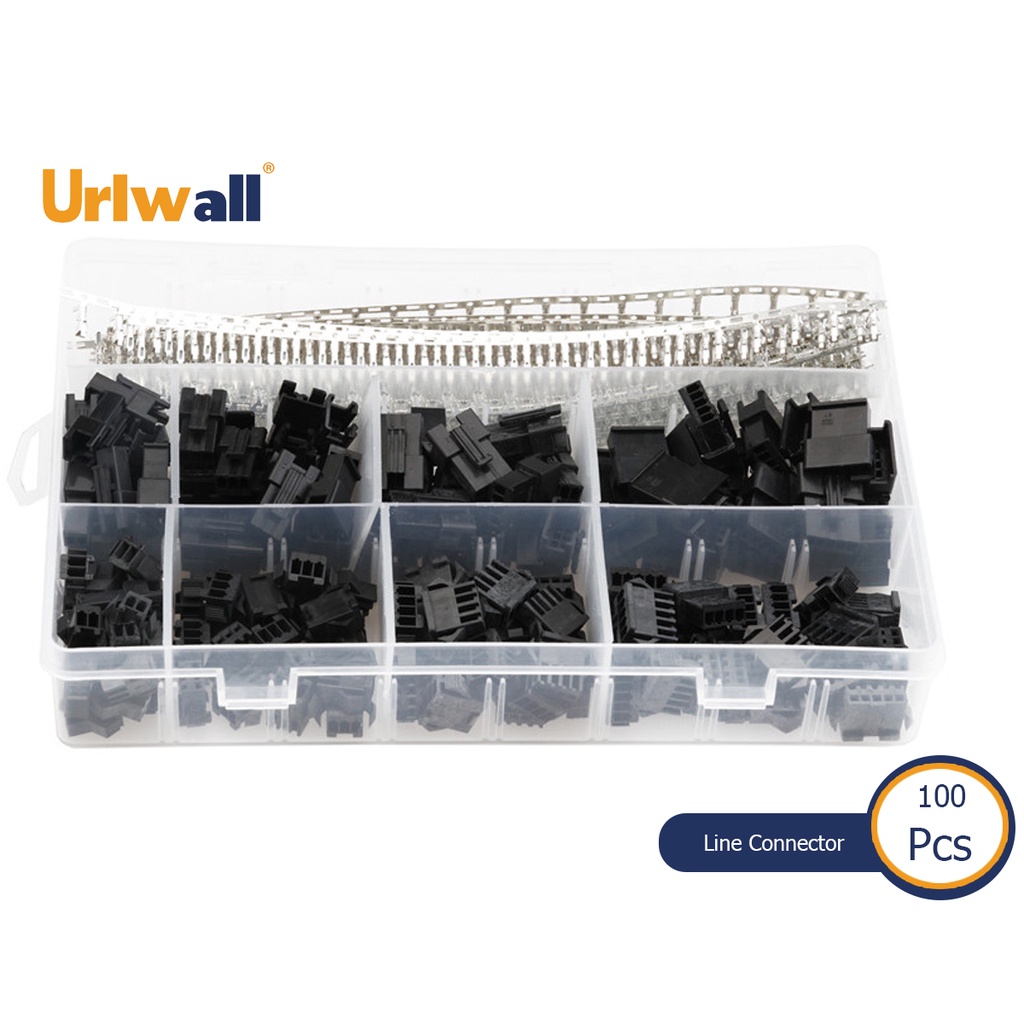 Urlwall YT 100X 2.54MM 黑色電池盒連接器電纜 560 件針跳線汽車線連接器外殼連接器連接器防水套件
