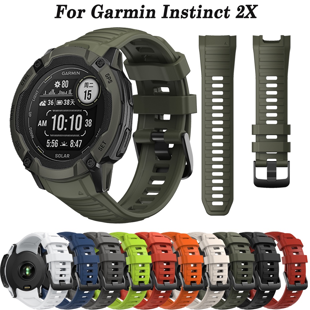 適用於 Garmin Instinct 2X 智能手錶官方矽膠錶帶替換腕帶手鍊配件
