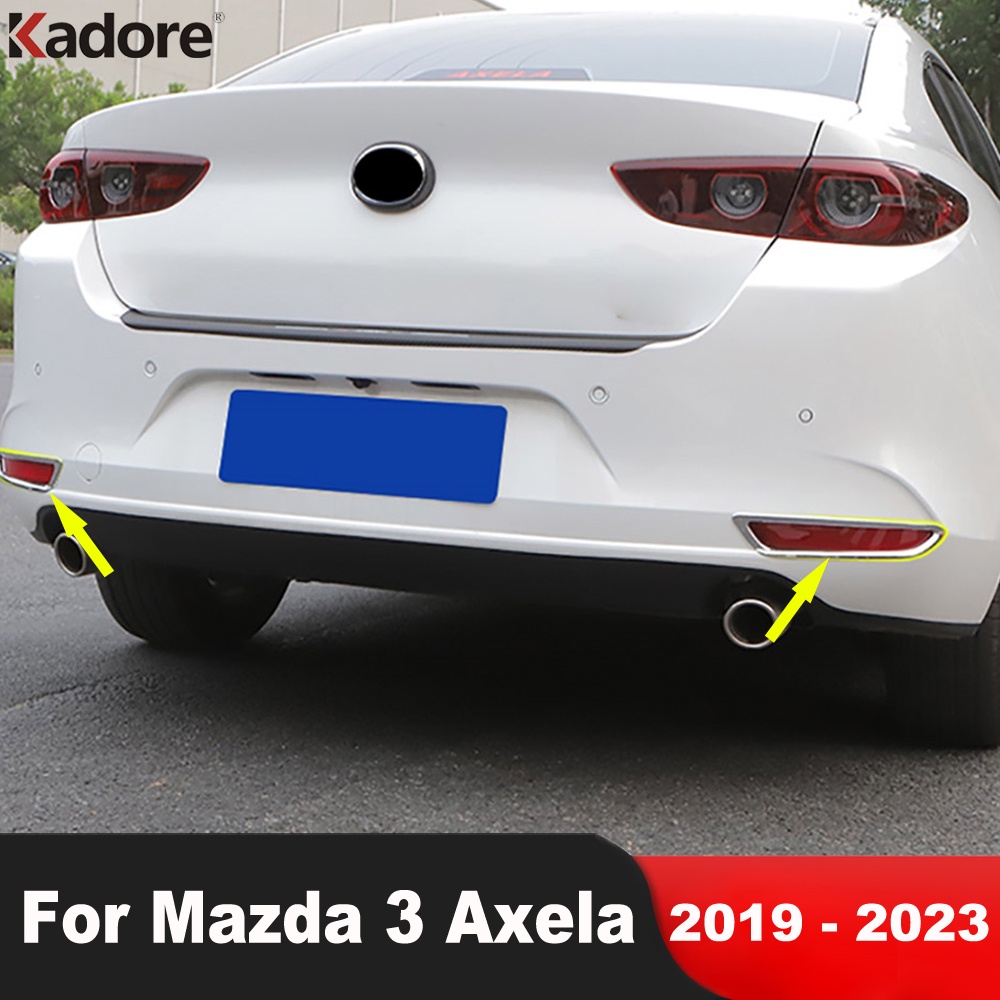 MAZDA 適用於馬自達 3 Axela 2019 2020 2021 2022 2023 鍍鉻汽車後保險槓霧燈燈罩裝飾