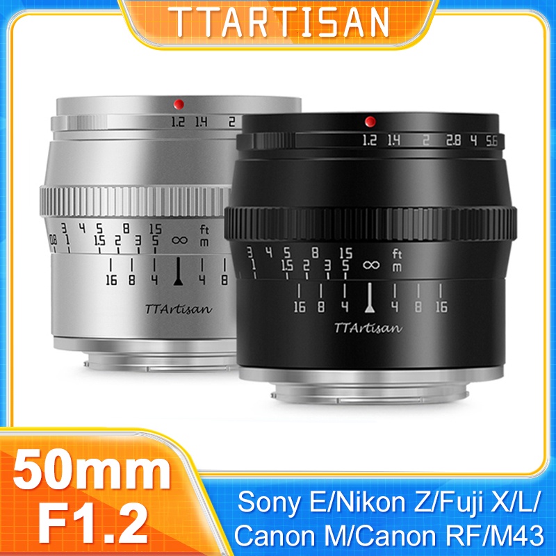 FUJIFILM Ttartisan 50mm F1.2 APS-C 大光圈手動對焦定焦鏡頭適用於索尼 E 富士 M4/