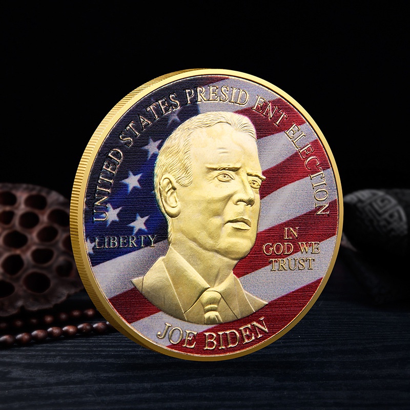 工廠直銷 大賣 挑戰硬幣人像紀念幣美國總統拜登紀念章外貿收藏金屬烤漆徽章訂製 KXEN