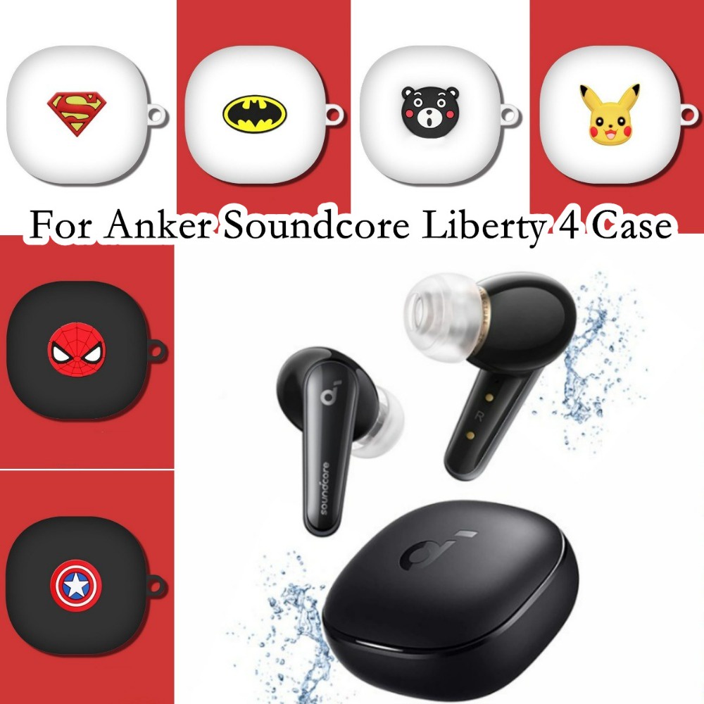 【快速發貨】適用於 Anker Soundcore Liberty 4 保護套簡單卡通適用於 Anker Liberty