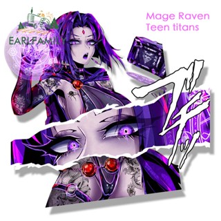Earlfamily 13cm Gothic Mage Raven Fanart 汽車貼紙動漫紋身 JDM 卡通窺視者女