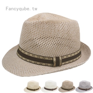 夏季針織禮帽鏤空爵士帽 中老年透氣防晒遮陽帽 戶外太陽帽子