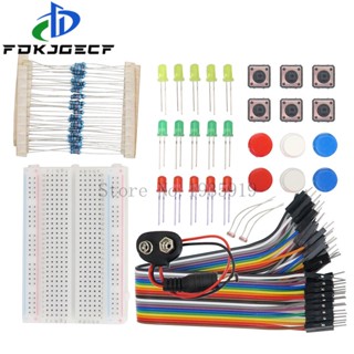 用於 arduino Diy 套件學校教育實驗室的 UNO R3 迷你麵包板 LED 跳線按鈕入門套件