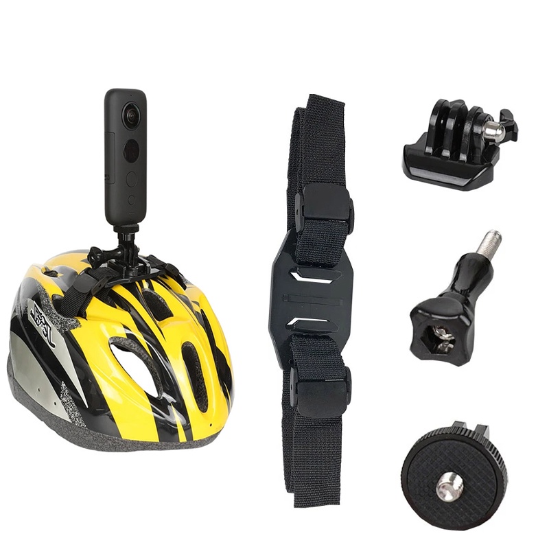 適用於 Insta360 X3 的可調節自行車頭盔頭帶固定帶,帶安裝支架適配器,適用於 GoPro 11/9/10 DJ