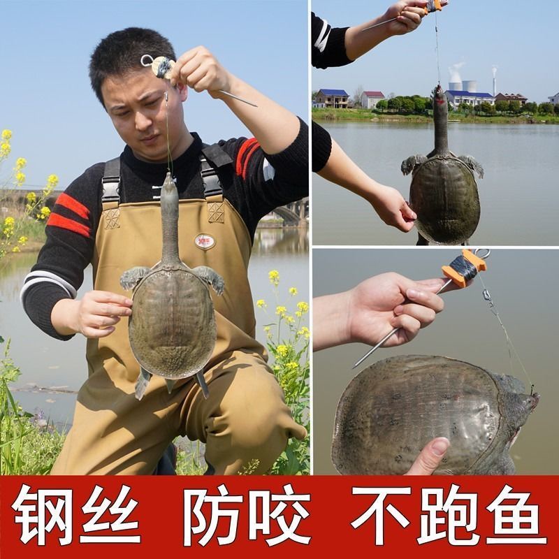 甲魚鉤 釣甲魚鉤地插甲魚針排鉤釣鱉鉤王八鉤全套裝專用防脫鋼絲子線