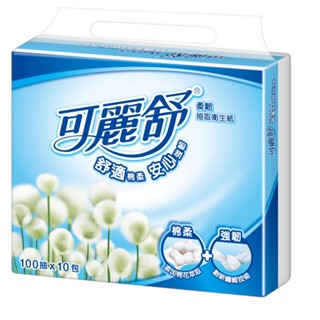 可麗舒抽取衛生紙100抽x10包x8串 箱購