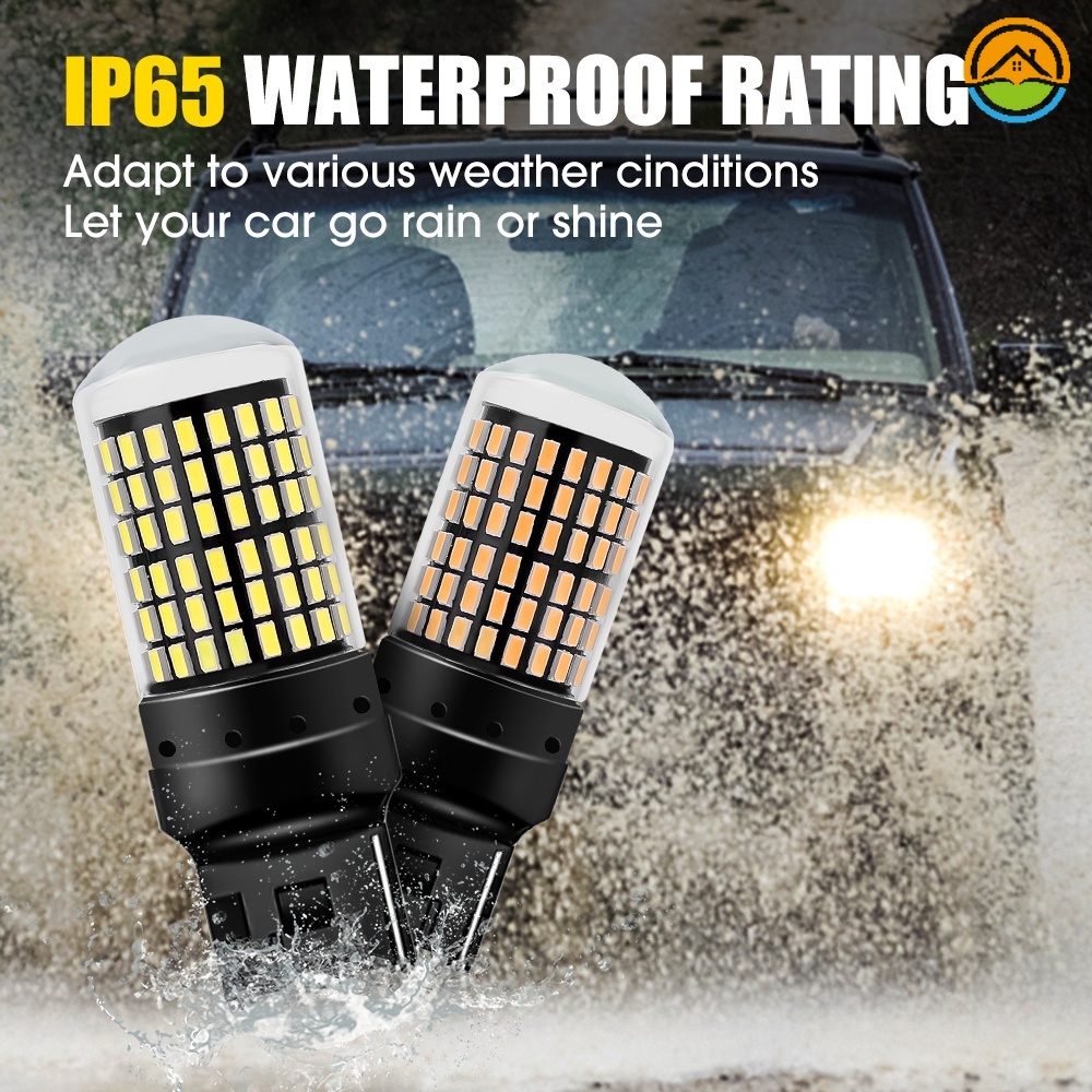 易於安裝防水可更換 12V 7440 T20 LED 汽車信號燈燈泡/夜間超亮汽車安全倒車剎車警示燈