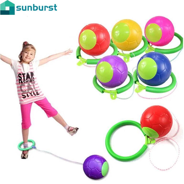 跳繩單腳跳繩力量球兒童/協調平衡趣味練習/兒童戶外健身運動跳球彈力玩具/兒童腳踝跳躍搖擺玩遊戲