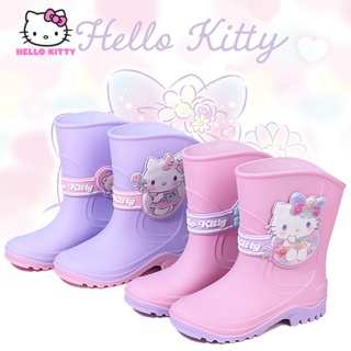 熱銷 hello Kitty 兒童雨鞋 女童防滑雨鞋 中大童防滑舒適中筒膠鞋 小孩寶寶四季雨靴 水鞋