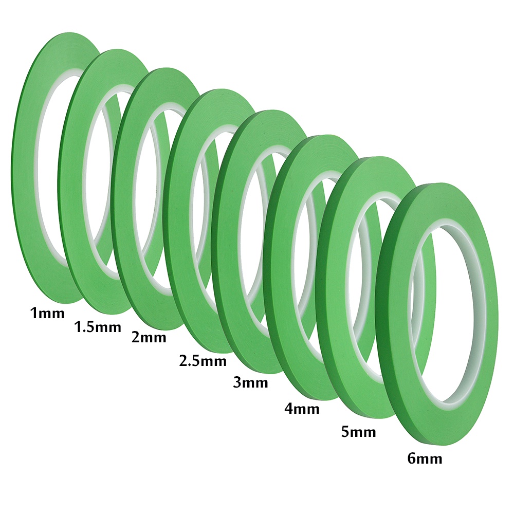 33 米/卷高溫汽車細線細線遮蔽膠帶乙烯基細線細線遮蔽膠帶用於曲線綠色