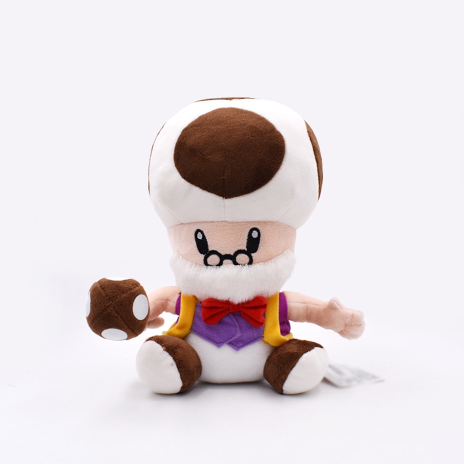 （帶吊牌）超級馬里奧毛絨公仔 Super Mario 25cm 蘑菇老人毛絨公仔娃娃