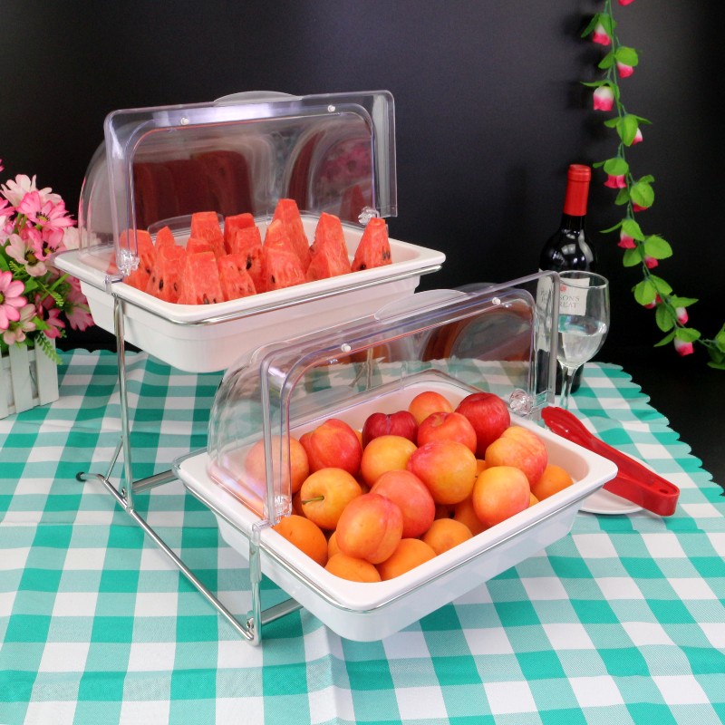 免運費 熱賣 雙層自助餐食品展示架帶蓋蛋糕點心架水果托盤西餐擺台酒店餐具