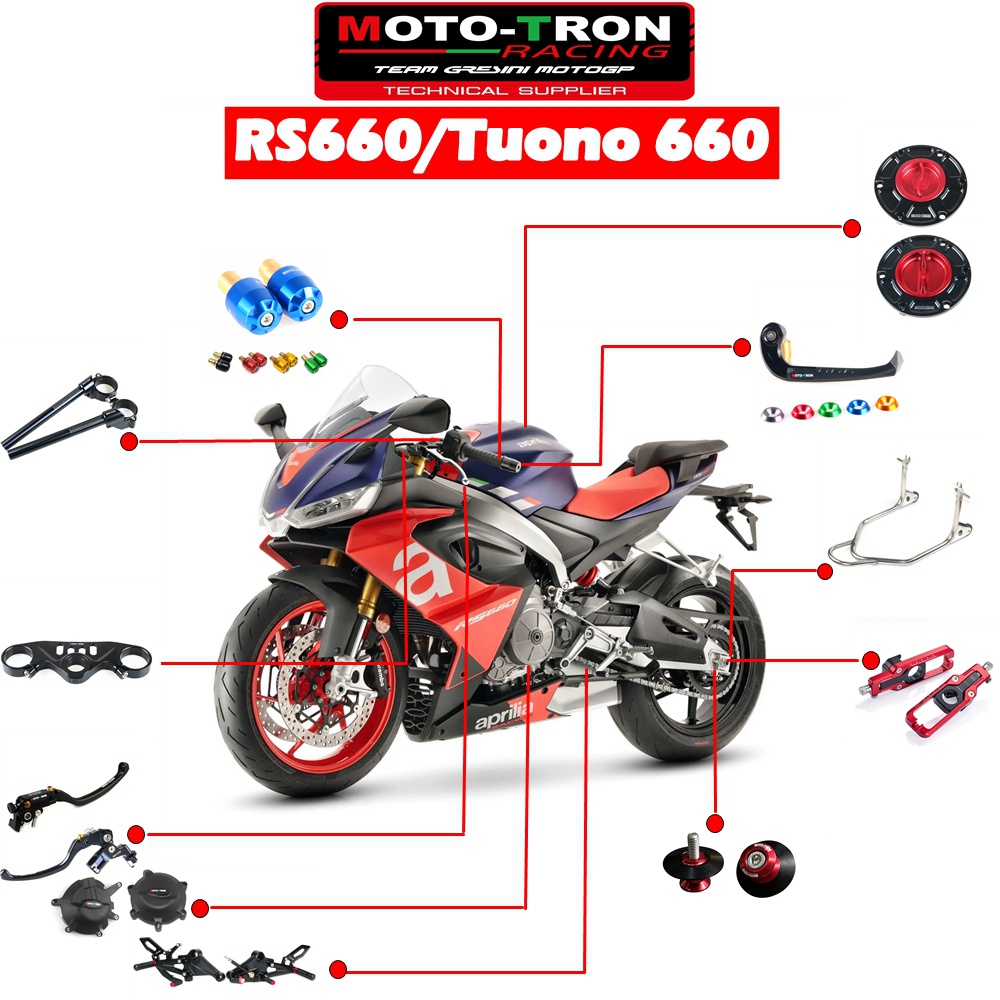 MOTOTRON阿普利亞RS660/Tuono660改裝競技升高腳踏車把上聯板拉桿