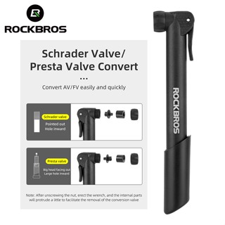 ROCKBROS 自行車打氣筒 80PSI Schrader Presta Valve 自行車打氣筒 MTB Road