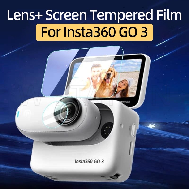 高清透明 Insta360 GO 3 鏡頭膜/防刮屏幕保護膜/高靈敏度防水鋼化玻璃屏幕保護膜/相機配件