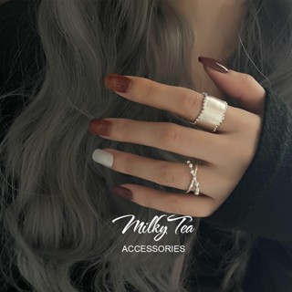 奶茶家 MilkyTea 韓國復古風寬邊時尚關節戒 潮流嘻哈風少女百搭不規則設計指環戒指 258