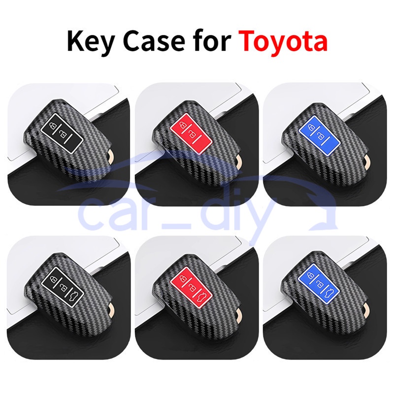 丰田威驰 Abs 鑰匙包汽車遙控蓋鑰匙扣帶鑰匙扣適用於豐田威馳普拉多雅力士 Previa 2018-2020 保護殼