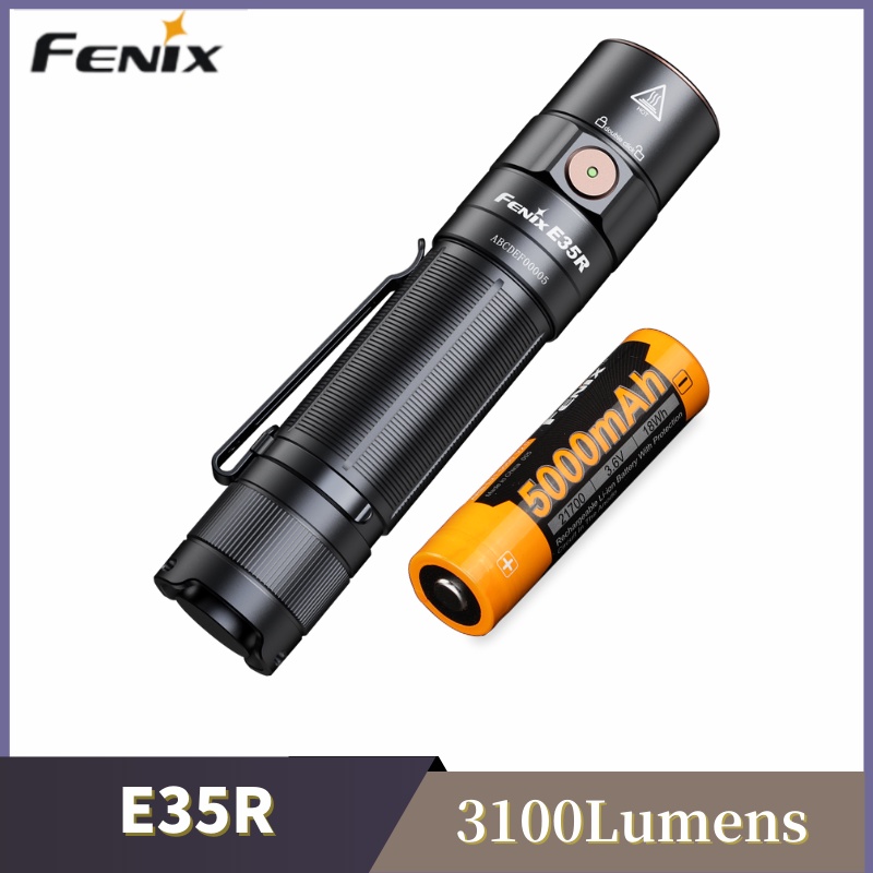 Fenix E35R Type-C 可充電 LED 手電筒 3100 流明單面開關,帶 21700 5000mAh 電池